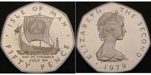 50 Penny Île de Man Argent Elizabeth II (1926-2022)