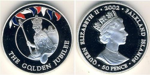 50 Penny Îles Malouines Argent Elizabeth II (1926-2022)