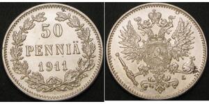 50 Penny Granducato di Finlandia (1809 - 1917) / Impero russo (1720-1917) Argento 