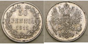 50 Penny Granducato di Finlandia (1809 - 1917) / Impero russo (1720-1917) Argento 