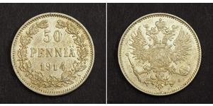 50 Penny Granducato di Finlandia (1809 - 1917) / Impero russo (1720-1917) Argento 