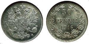 50 Penny Granducato di Finlandia (1809 - 1917) / Impero russo (1720-1917) Argento 