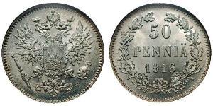 50 Penny Granducato di Finlandia (1809 - 1917) / Impero russo (1720-1917) Argento 