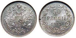50 Penny Granducato di Finlandia (1809 - 1917) / Impero russo (1720-1917) Argento 