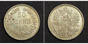 50 Penny Granducato di Finlandia (1809 - 1917) / Impero russo (1720-1917) Argento 