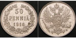 50 Penny Granducato di Finlandia (1809 - 1917) / Impero russo (1720-1917) Argento 