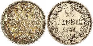 50 Penny Granducato di Finlandia (1809 - 1917) / Impero russo (1720-1917) Argento 