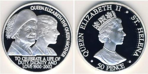 50 Penny  Argento Elisabetta II (1926-2022)