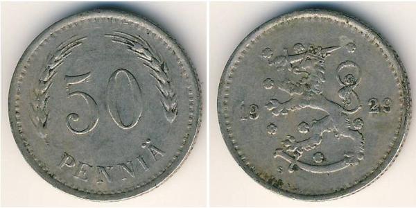 50 Penny Finland (1917 - ) Copper/Nickel 