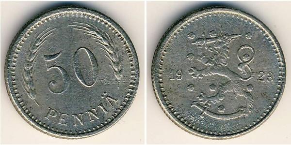 50 Penny Finland (1917 - ) Copper/Nickel 