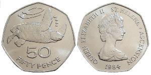 50 Penny Saint Helena (1981 - ) Copper/Nickel Elizabeth II (1926-2022)
