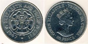 50 Penny Tristan da Cunha Copper/Nickel Elizabeth II (1926-2022)