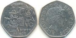 50 Penny United Kingdom (1922-) Copper/Nickel Elizabeth II (1926-2022)