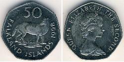 50 Penny Îles Malouines Cuivre Elizabeth II (1926-2022)