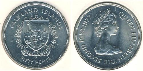 50 Penny Îles Malouines Cuivre Elizabeth II (1926-2022)