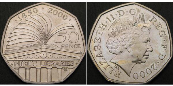 50 Penny Feriind Kiningrik (1922-) Cuivre/Nickel Elizabeth II (1926-2022)