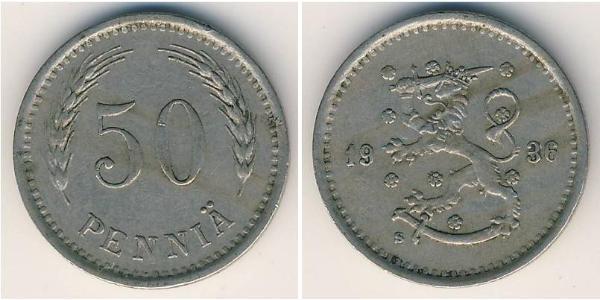 50 Penny Finnland (1917 - ) Kupfer/Nickel 