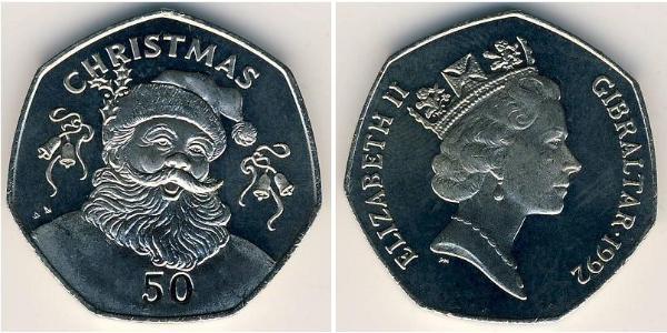 50 Penny Gibraltar Kupfer/Nickel 
