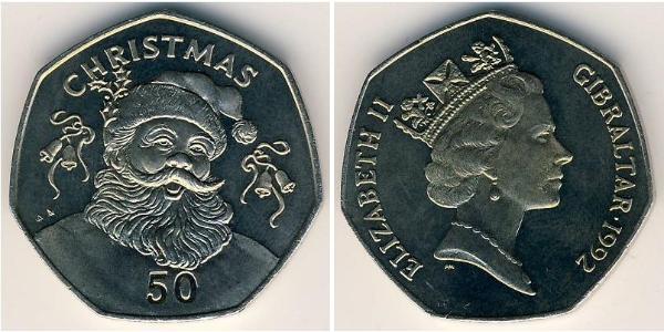 50 Penny Gibraltar Kupfer/Nickel 