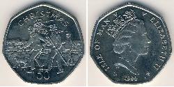 50 Penny Isle of Man Kupfer/Nickel Elizabeth II (1926-2022)