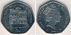 50 Penny Isle of Man Kupfer/Nickel Elizabeth II (1926-2022)