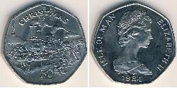 50 Penny Isle of Man Kupfer/Nickel Elizabeth II (1926-2022)