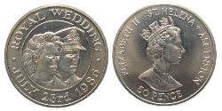 50 Penny St. Helena (1981 - ) Kupfer/Nickel Elizabeth II (1926-2022)