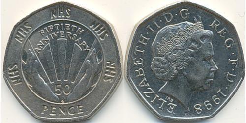 50 Penny Vereinigtes Königreich (1922-) Kupfer/Nickel Elizabeth II (1926-2022)
