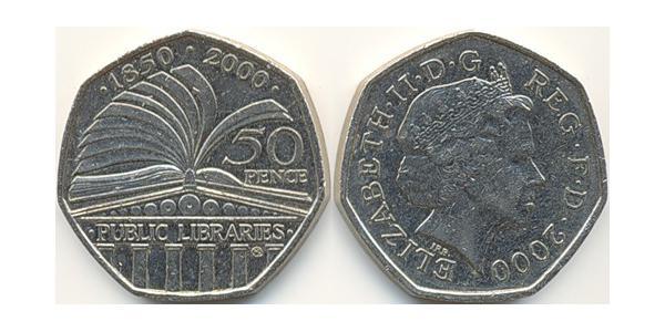 50 Penny Vereinigtes Königreich (1922-) Kupfer/Nickel Elizabeth II (1926-2022)