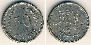 50 Penny Finlandia (1917 - ) Níquel/Cobre 