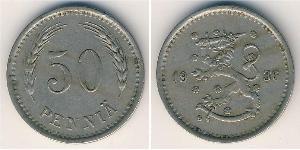 50 Penny Finlandia (1917 - ) Níquel/Cobre 