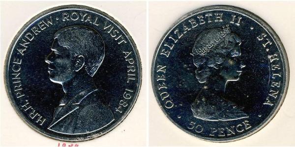 50 Penny Isla Ascensión Níquel/Cobre Isabel II (1926-2022)