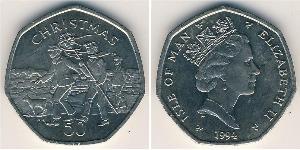 50 Penny Isla de Man Níquel/Cobre Isabel II (1926-2022)