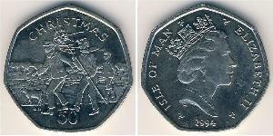 50 Penny Isla de Man Níquel/Cobre Isabel II (1926-2022)