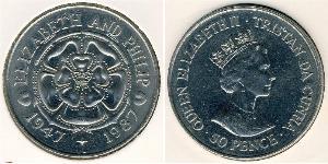 50 Penny Tristán de Acuña Níquel/Cobre Isabel II (1926-2022)