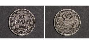 50 Penny Gran Ducado de Finlandia (1809 - 1917) / Imperio ruso (1720-1917) Plata 