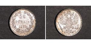 50 Penny Gran Ducado de Finlandia (1809 - 1917) / Imperio ruso (1720-1917) Plata 