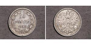 50 Penny Gran Ducado de Finlandia (1809 - 1917) / Imperio ruso (1720-1917) Plata 