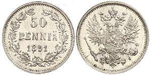 50 Penny Gran Ducado de Finlandia (1809 - 1917) / Imperio ruso (1720-1917) Plata 