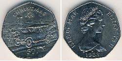 50 Penny Isola di Man Rame/Nichel Elisabetta II (1926-2022)