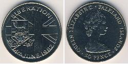50 Penny Isole Falkland Rame/Nichel Elisabetta II (1926-2022)