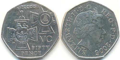 50 Penny Regno Unito (1922-) Rame/Nichel Elisabetta II (1926-2022)