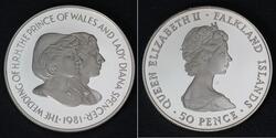 50 Penny Falklandinseln Silber 
