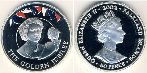 50 Penny Falklandinseln Silber Elizabeth II (1926-2022)