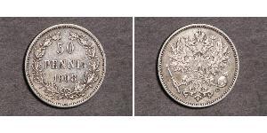 50 Penny Großfürstentum Finnland (1809 - 1917) / Russisches Reich (1720-1917) Silber 