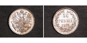 50 Penny Großfürstentum Finnland (1809 - 1917) / Russisches Reich (1720-1917) Silber 