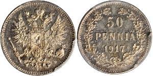 50 Penny Großfürstentum Finnland (1809 - 1917) / Russisches Reich (1720-1917) Silber 