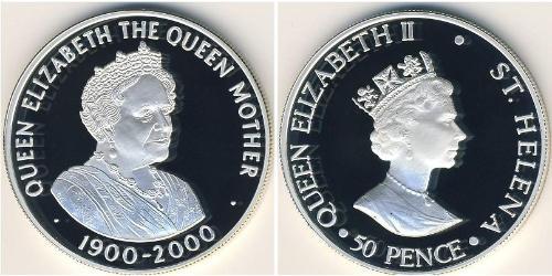 50 Penny  Silber Elizabeth II (1926-2022)