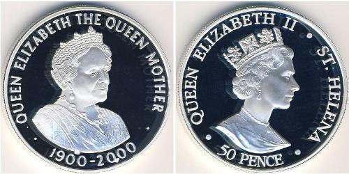 50 Penny  Silber Elizabeth II (1926-2022)