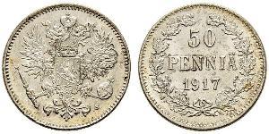 50 Penny Grand Duchy of Finland (1809 - 1917) / Russian Empire (1720-1917) Silver 